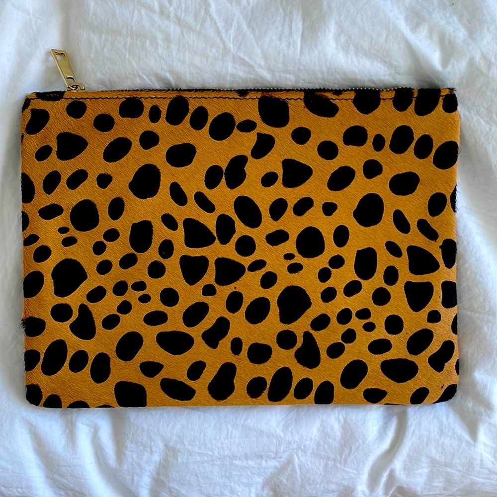 NWOT BP Leopard Print Genuine Calf Hair Pouch
